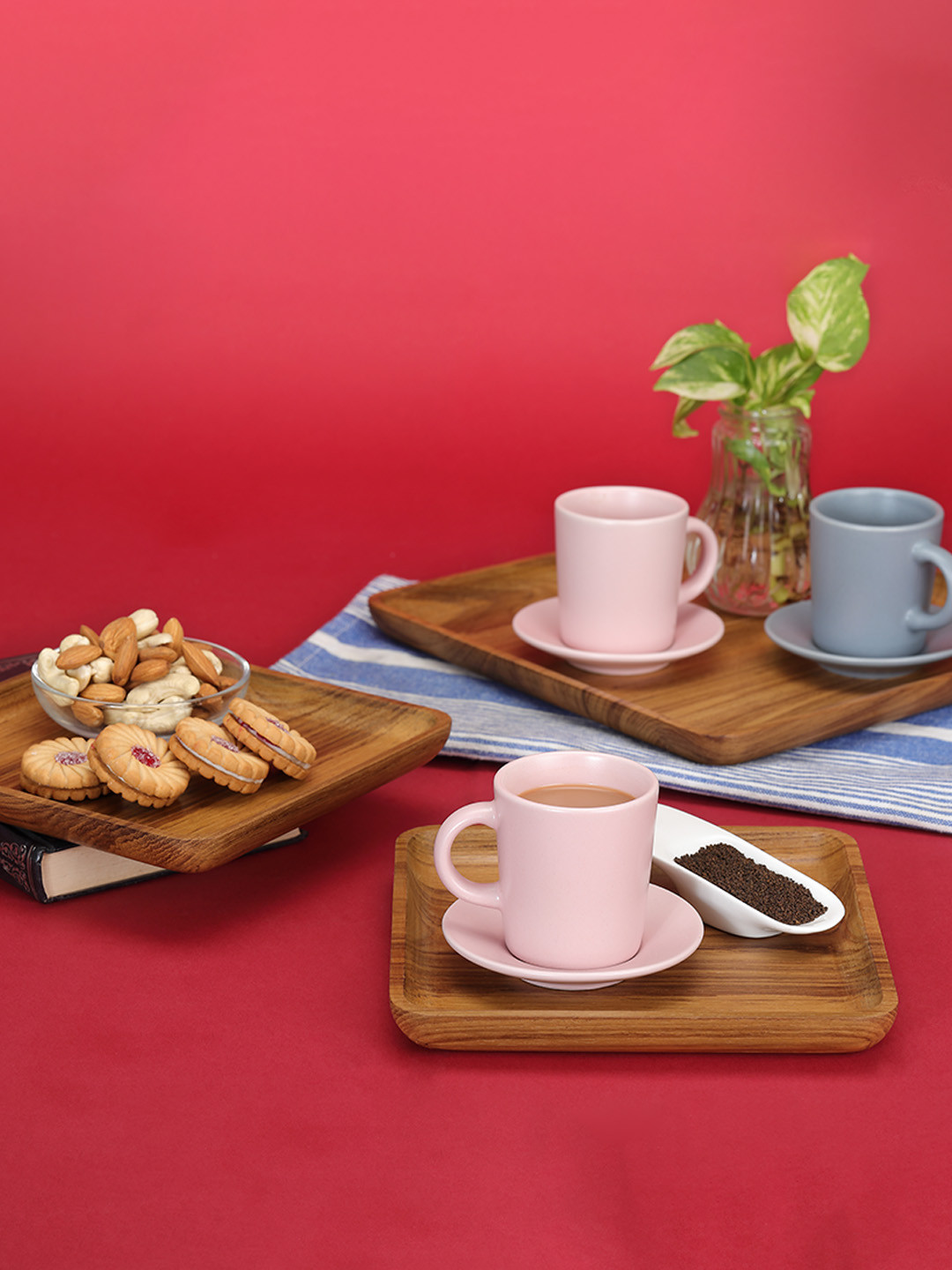 Utopia Choice Brown Wooden Teakogram Serving Tray