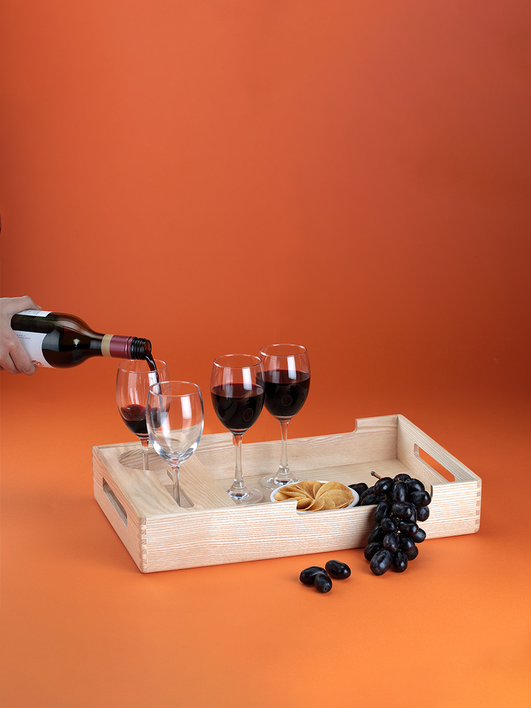 Utopia Choice Cresta Ash Wood Wine Serving Tray