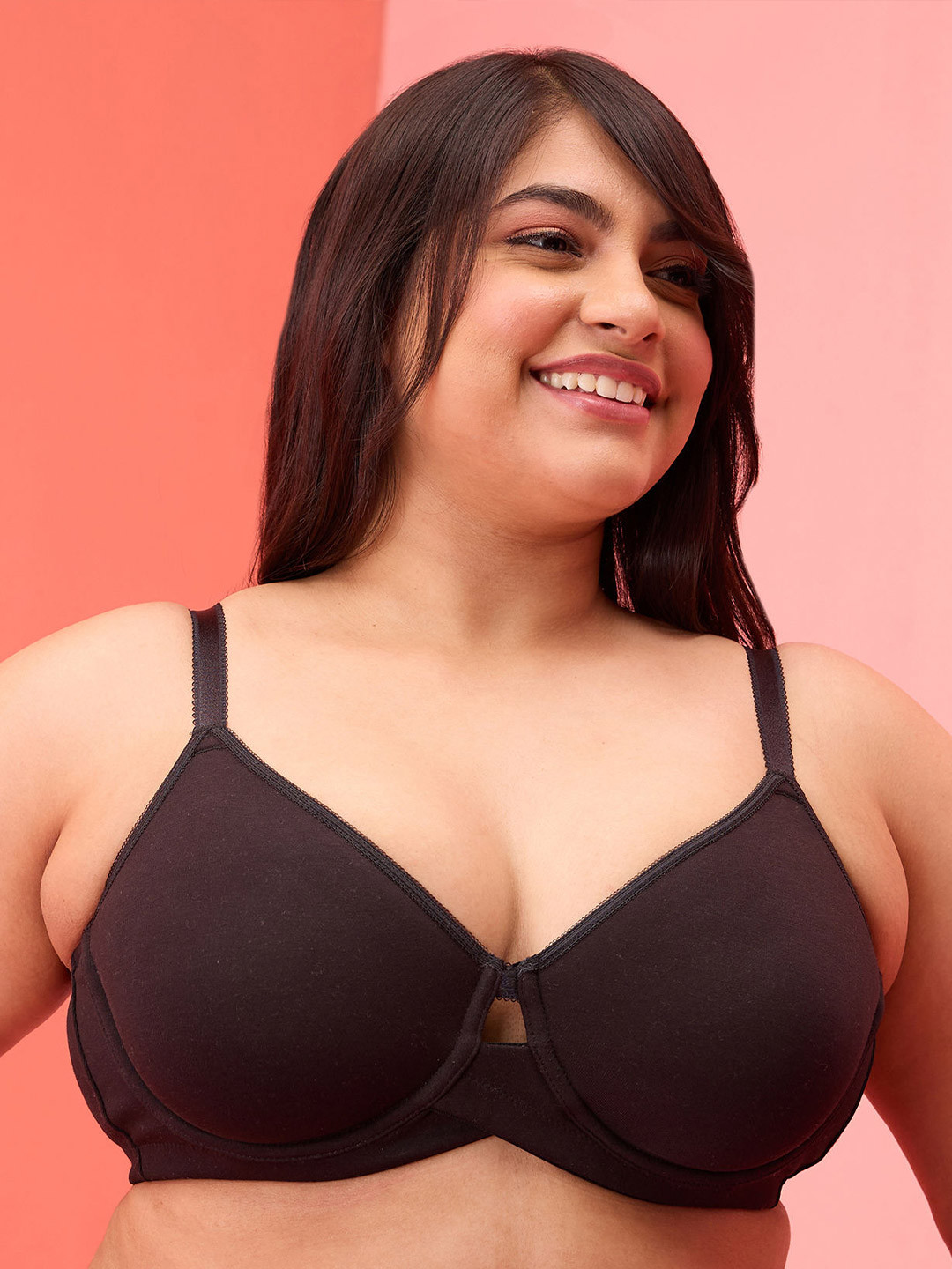 Nykd Women Support T-shirt Bra -Black (NYB263)