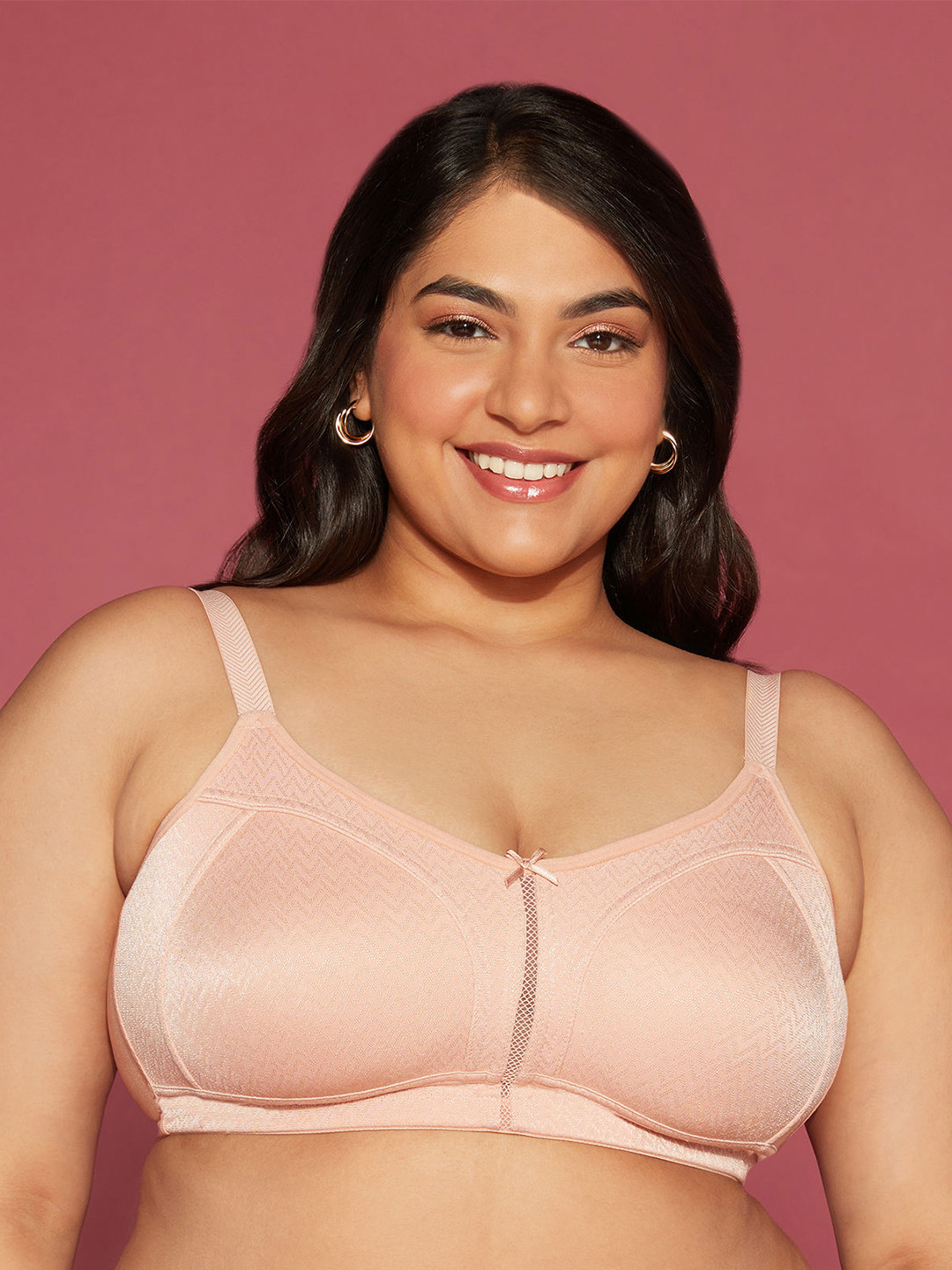 Nykd Women Luxe Jacquard M-frame Bra -Nude (NYB232)