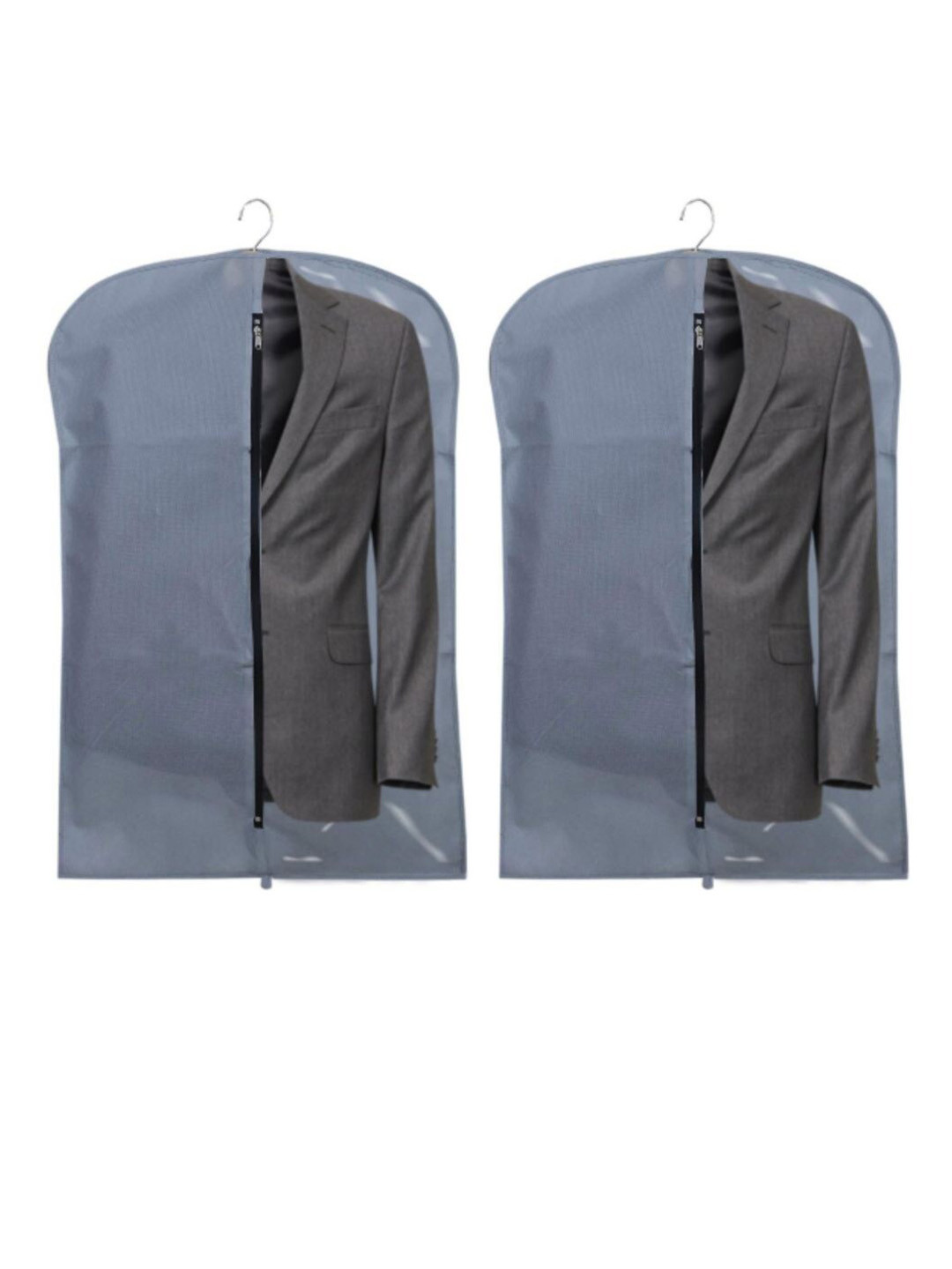 Home Decor Expert Grey 2 pieces Fabric Cloth Cover Suit Organiser