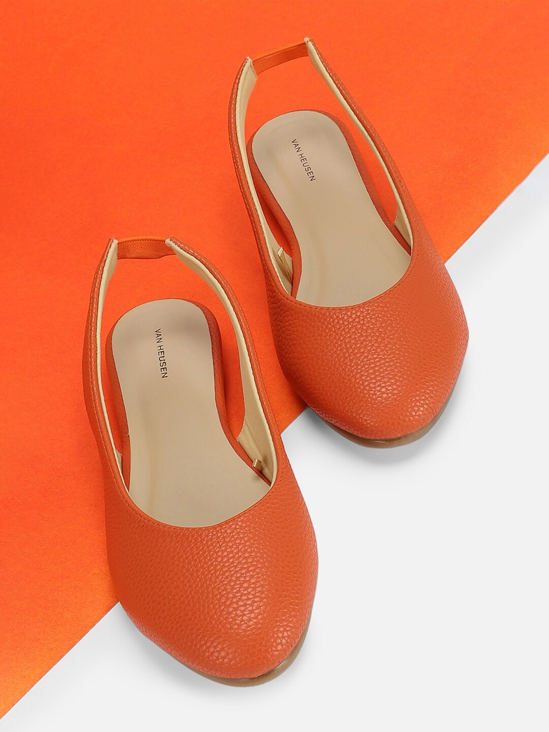 Van Heusen Woman Textured Round Toe Slingback Flats