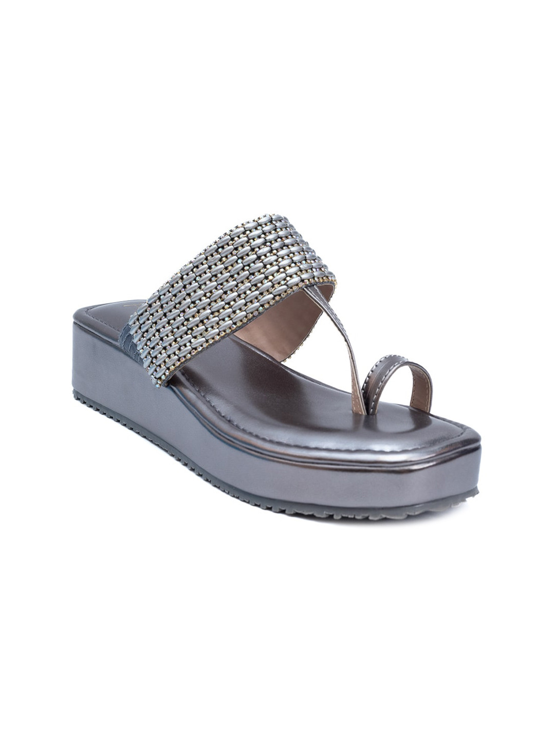 Dapper Feet-Fancy Nancy Ethnic Embellished One Toe Flatform Heels