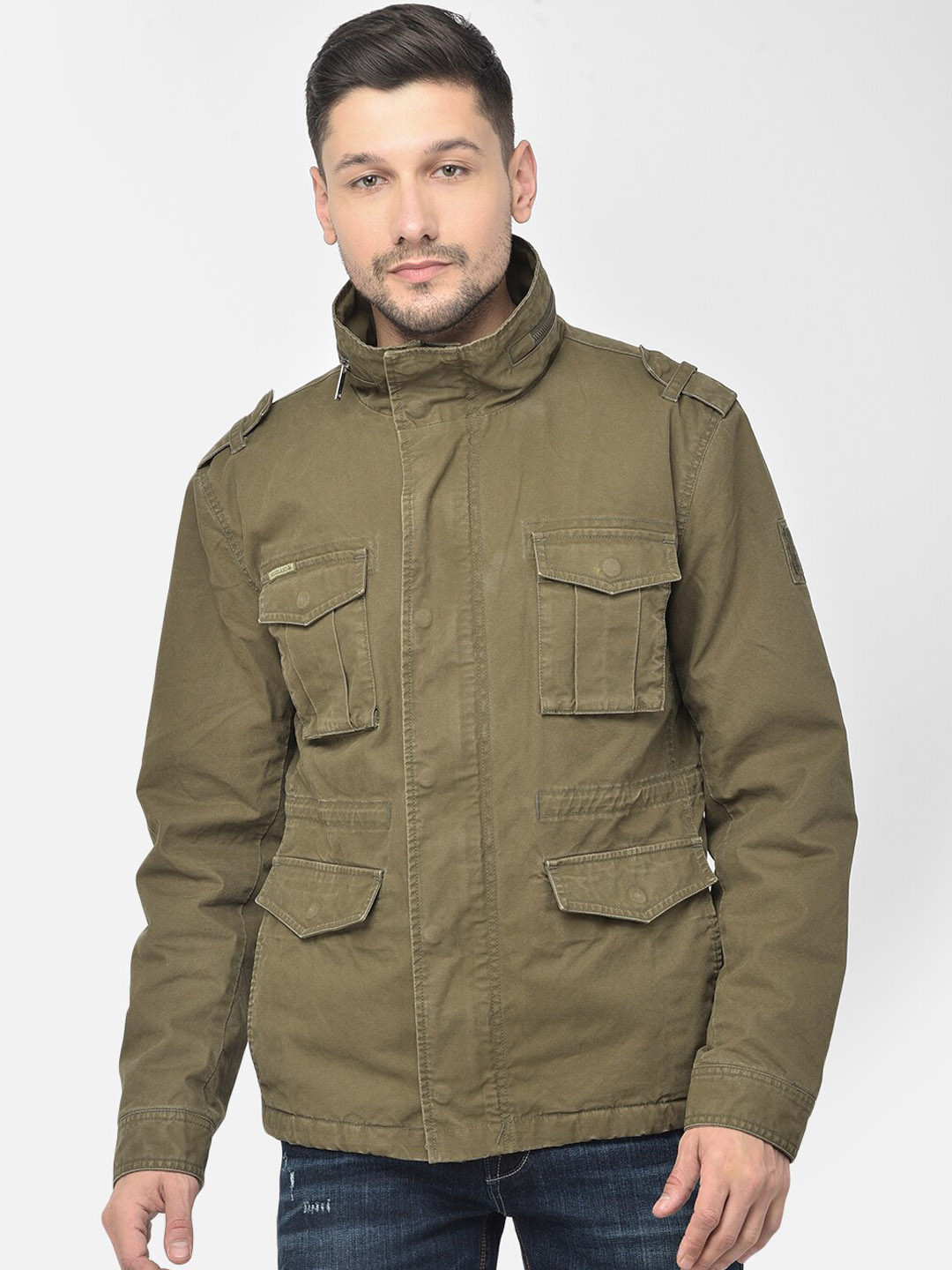 Woodland Mock Collar Parka Jacket