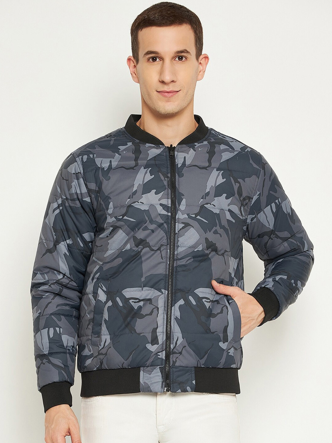 PERFKT-U Camouflage Printed Reversible Bomber Jacket