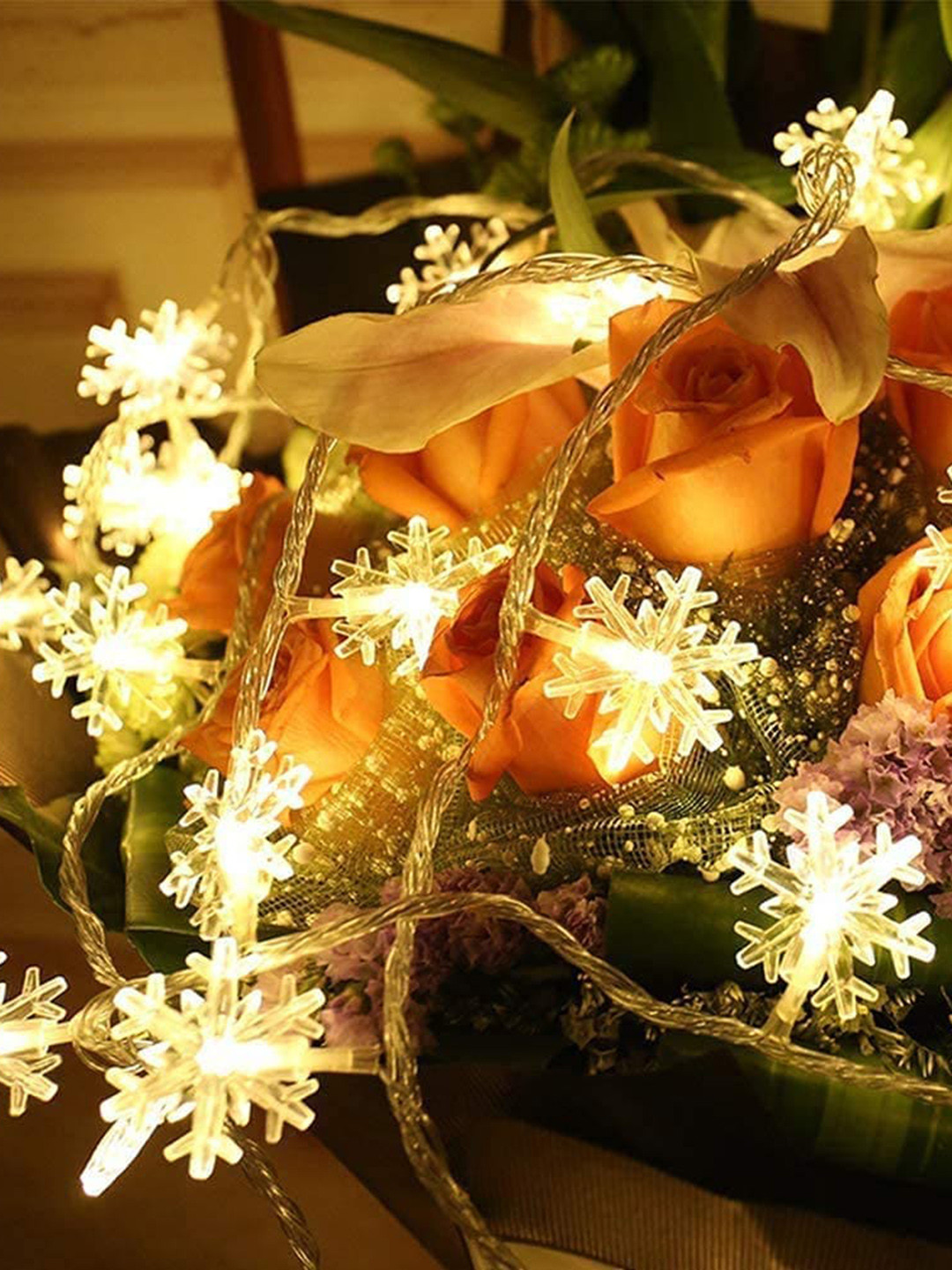 Quace Off White Mini Snow Flake 2.5 Meter String Lights