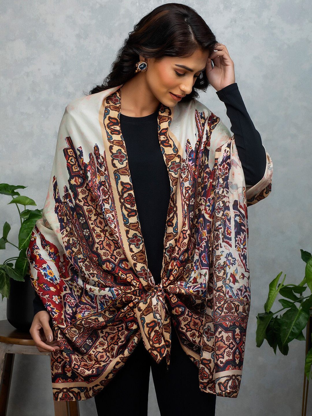 Rhe-Ana Women Printed Silk Scarf