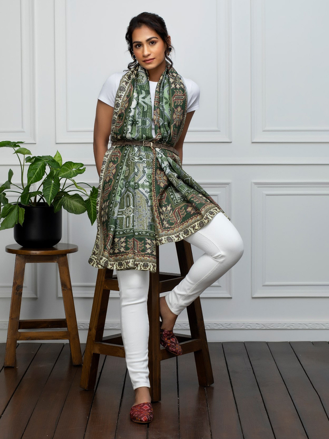 Rhe-Ana Women Printed Silk Scarf