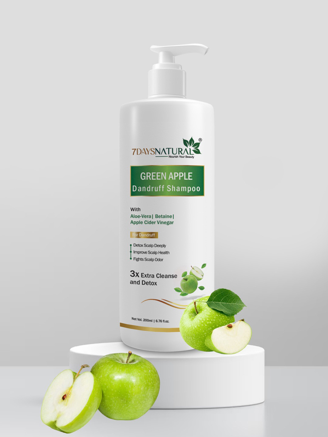 7 DAYS Natural Green Apple Dandruff Shampoo For Hair - 200ml