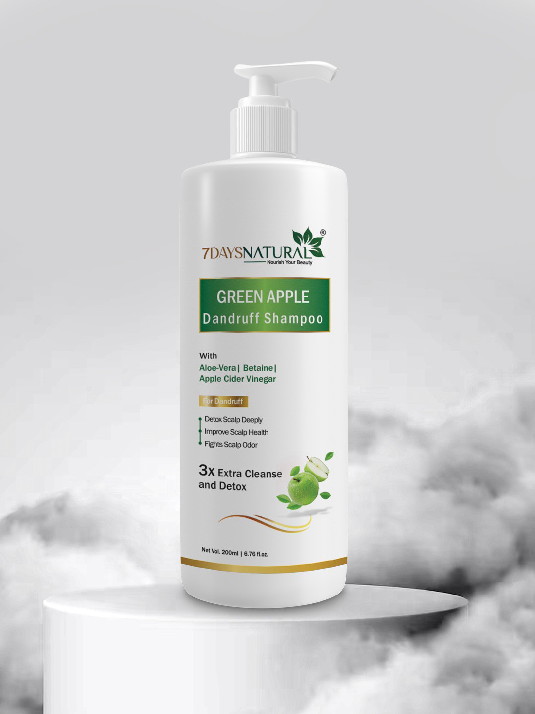 7DAYSNATURAL New Green Apple Shampoo For Dandruff - 200ml