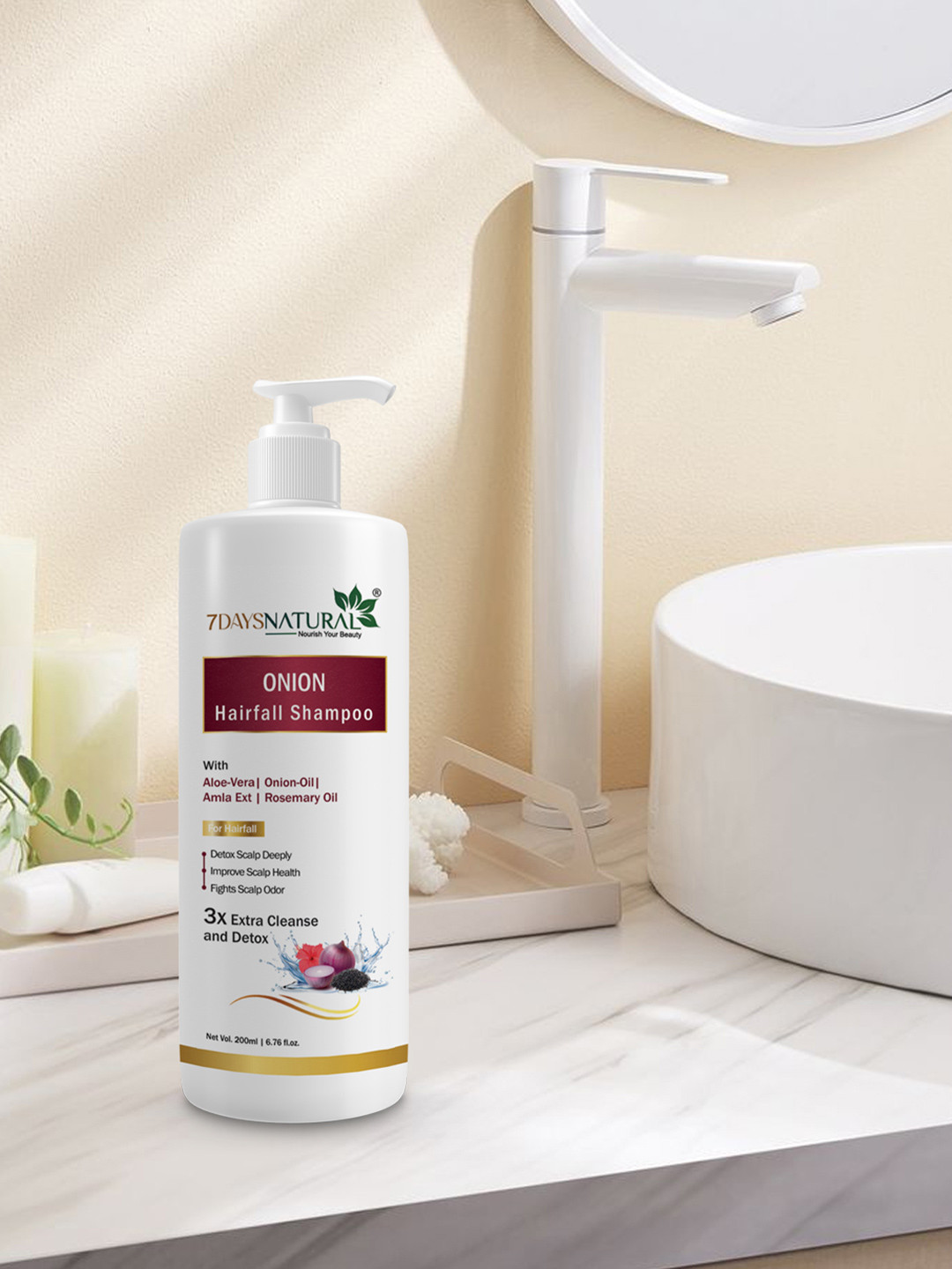 7DAYSNATURAL New Red Onion Shampoo For Hair Growth - 200ml