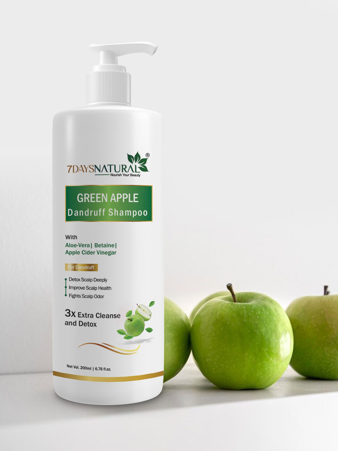 7DAYSNATURAL Green Apple Shampoo For Dandruff - 200ml