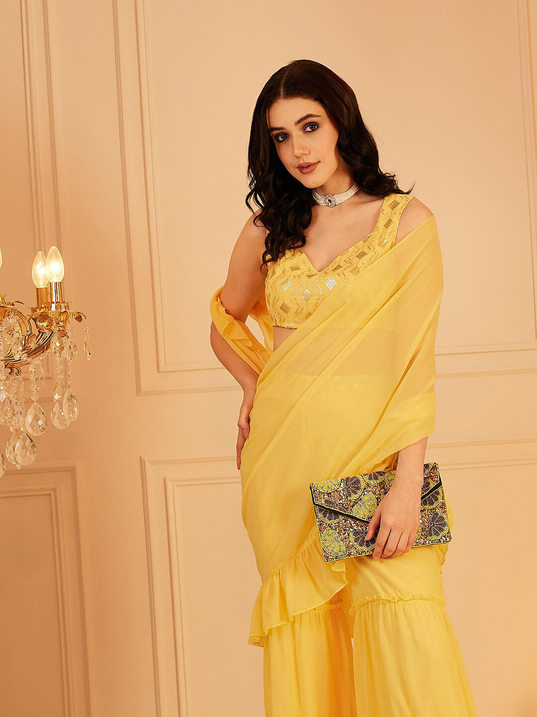 indo street Embellished Envelope Clutch