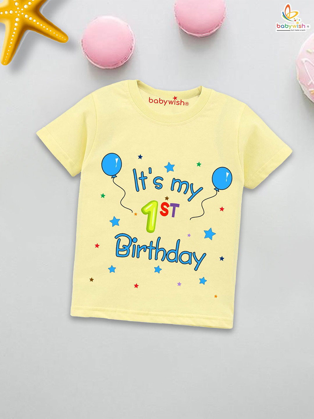 Babywish Kids First Birthday Printed Cotton T-shirt