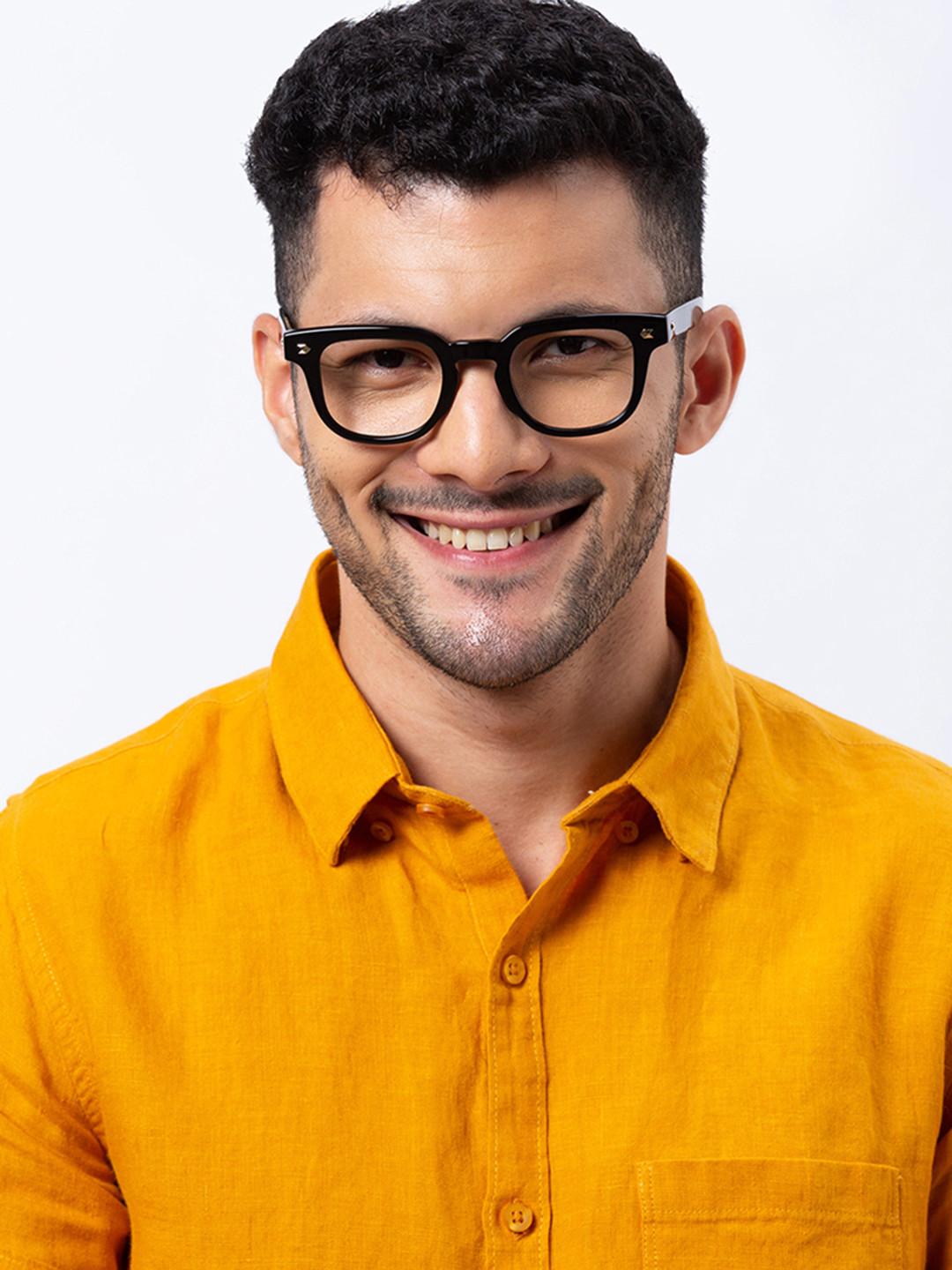 Shisen Fox OSAKA BLACK/CRYSTAL Unisex Eyeglass 48