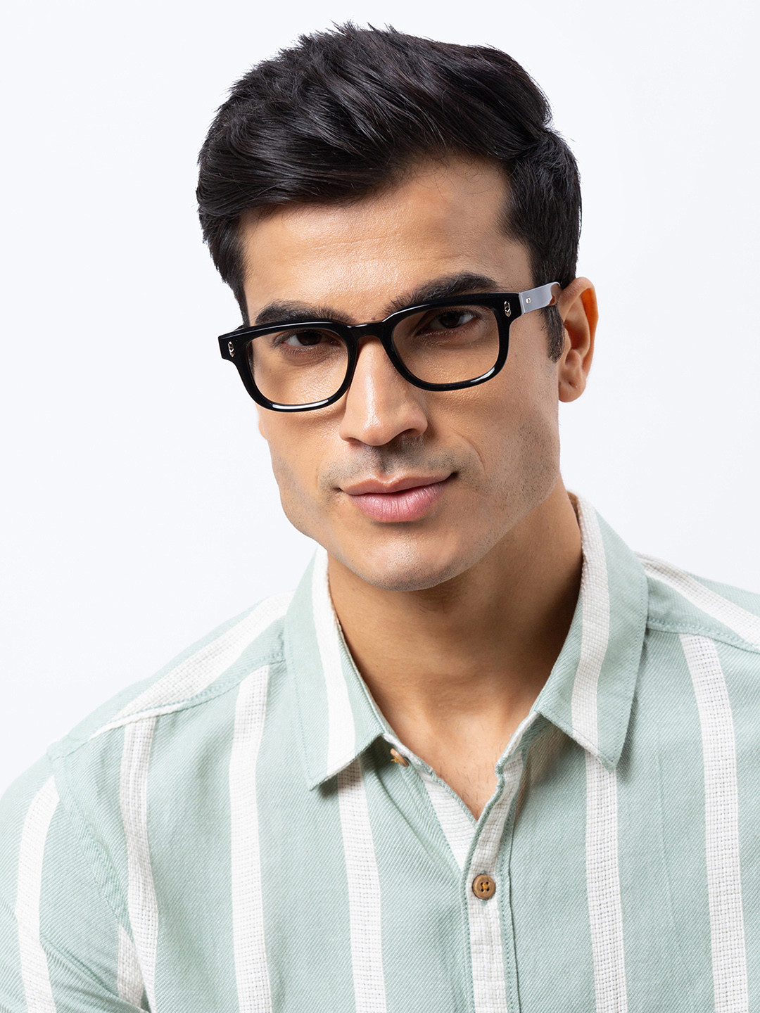 Shisen Fox TAIYO BLACK/CRYSTAL Unisex Eyeglass 50