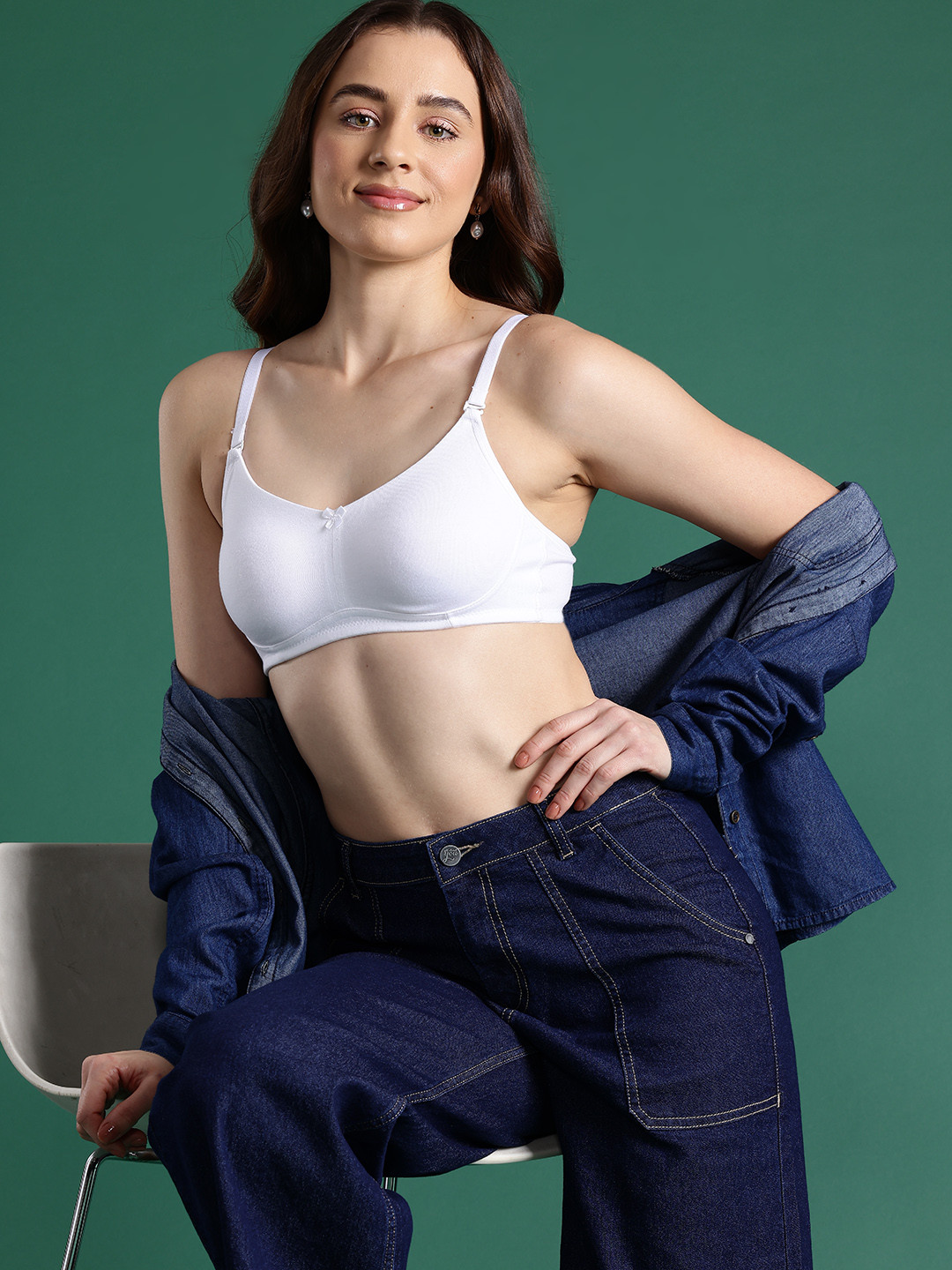 DressBerry Solid T-Shirt Bra - Full Coverage DB-1128-WH-1-32B