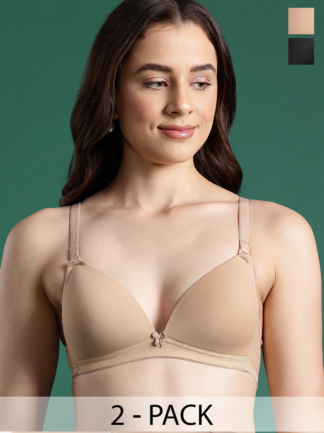 DressBerry Set of 2 T-Shirt Bra - Full Coverage Lightly Padded DB-BRA-8007-8018-2-32B