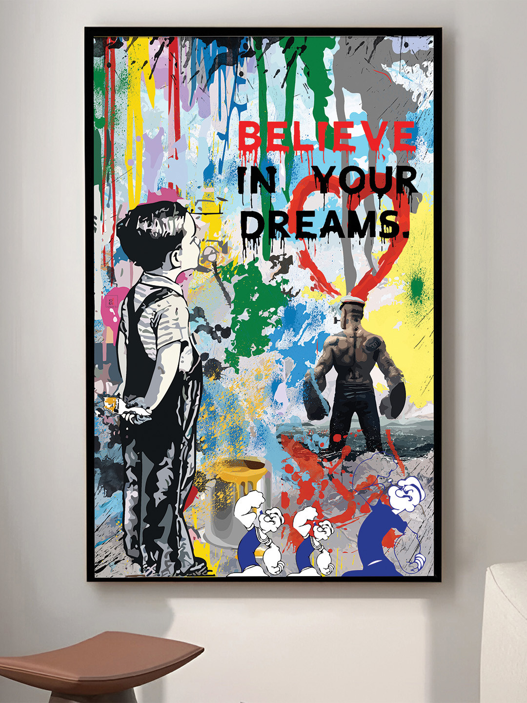 Art Street Black & Red Believe In Your Dreams Pop Graffiti Wall Art