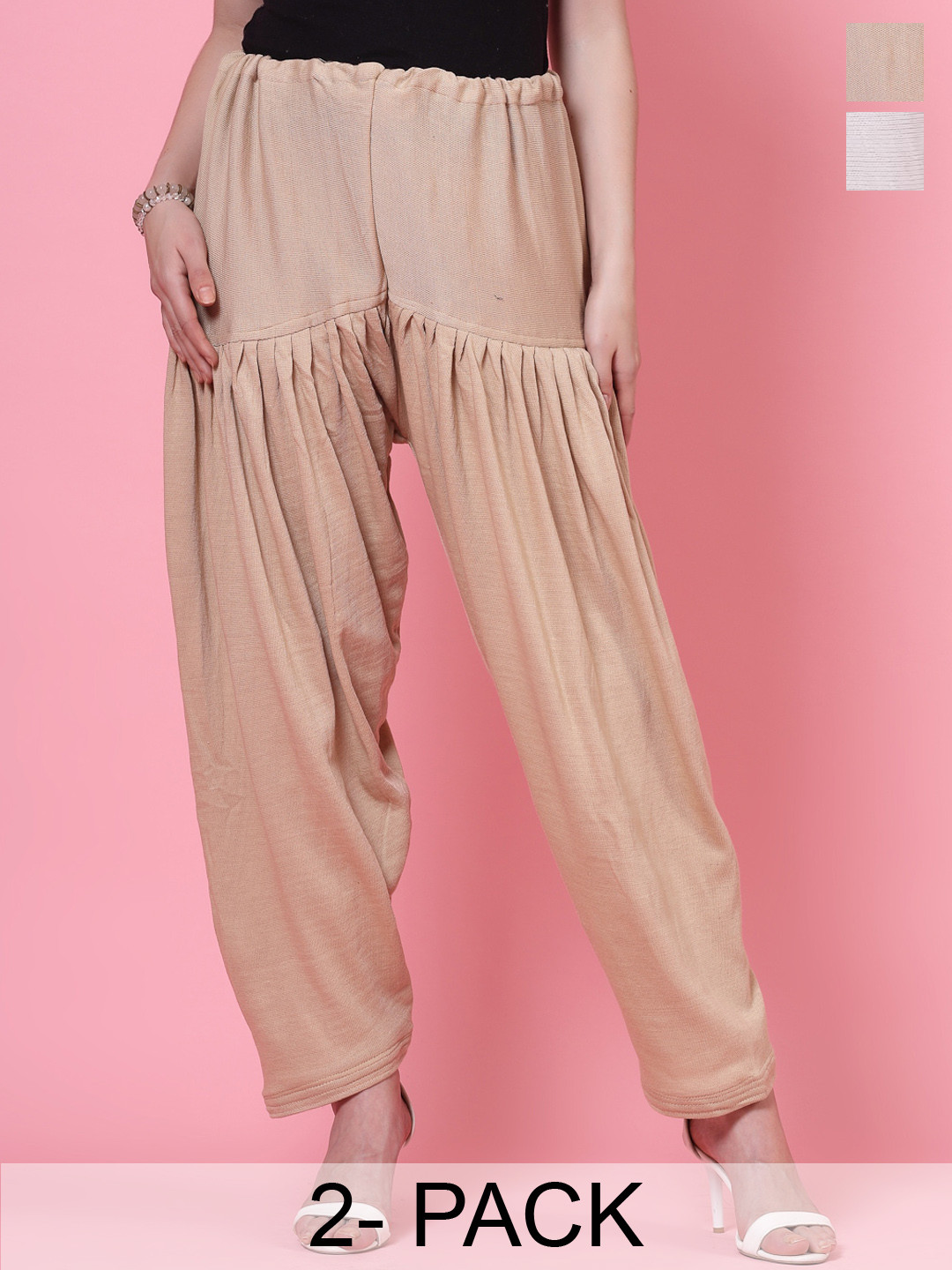 Clora Creation Pack Of 2 Woollen Mid-Rise Loose-Fit Salwar
