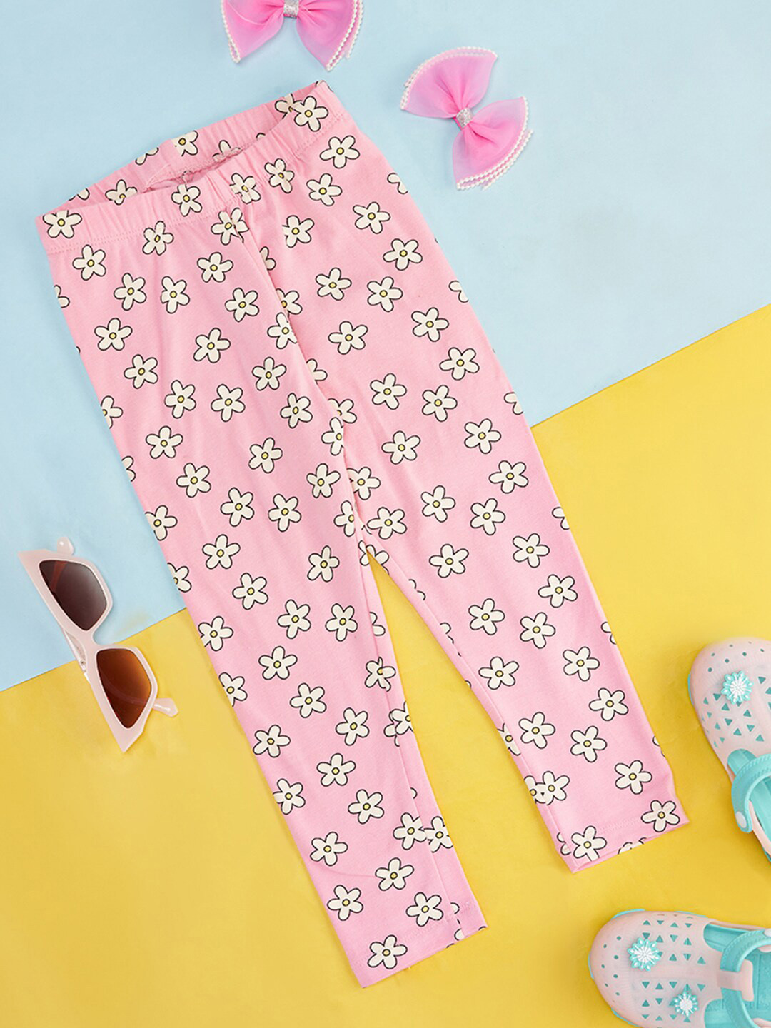 Pantaloons Junior Girls Floral Printed Ankle-Length Cotton Leggings