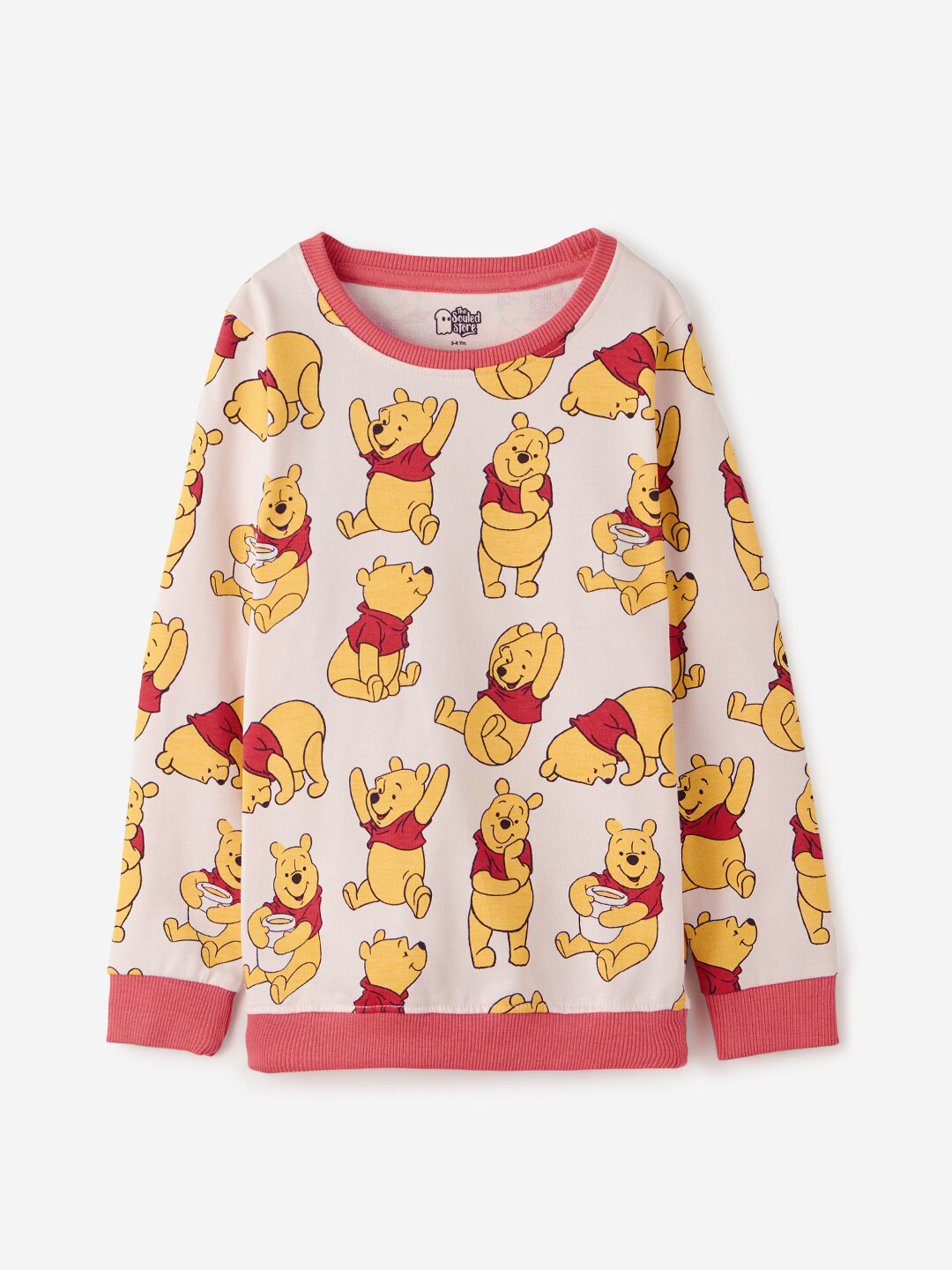 The Souled Store Girls Pooh Bear Printed Pure Cotton Sweatshirt