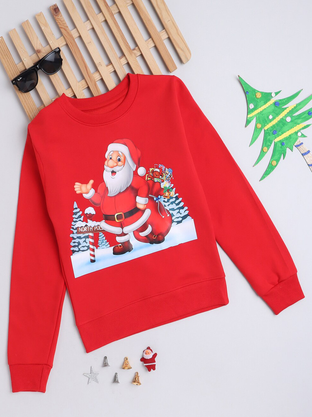 Ninos Dreams Kids Graphic Printed Cotton Christmas Sweatshirt