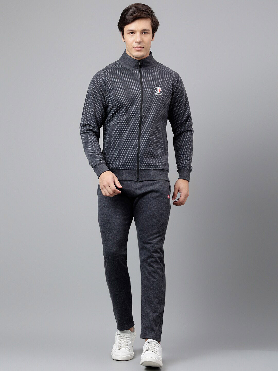 FCK GOLD Self Design Mock Collar Tracksuit