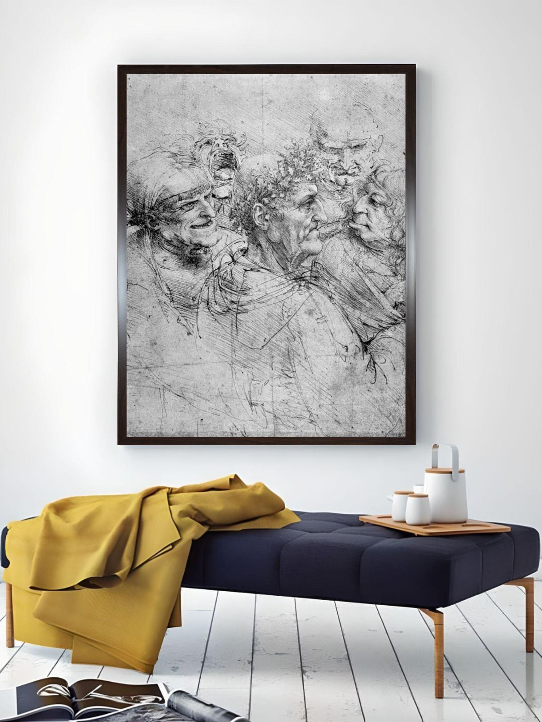 The Art House Study of Five Grotesque Heads Canvas Wall Paintings Wall Art -32 x 24 In