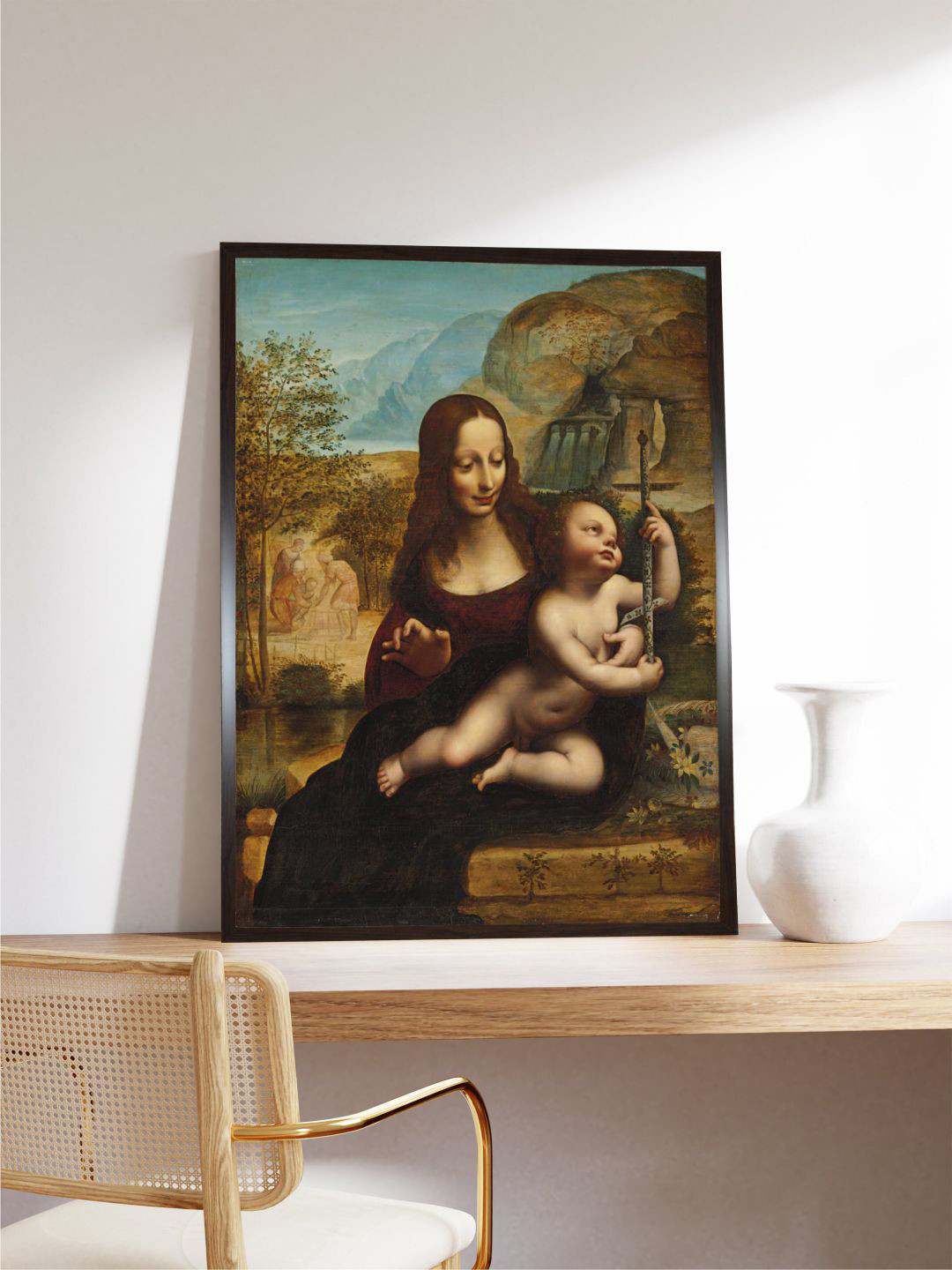 The Art House Green & Beige The Madonna Of The Yarnwinder Painting Wall Art
