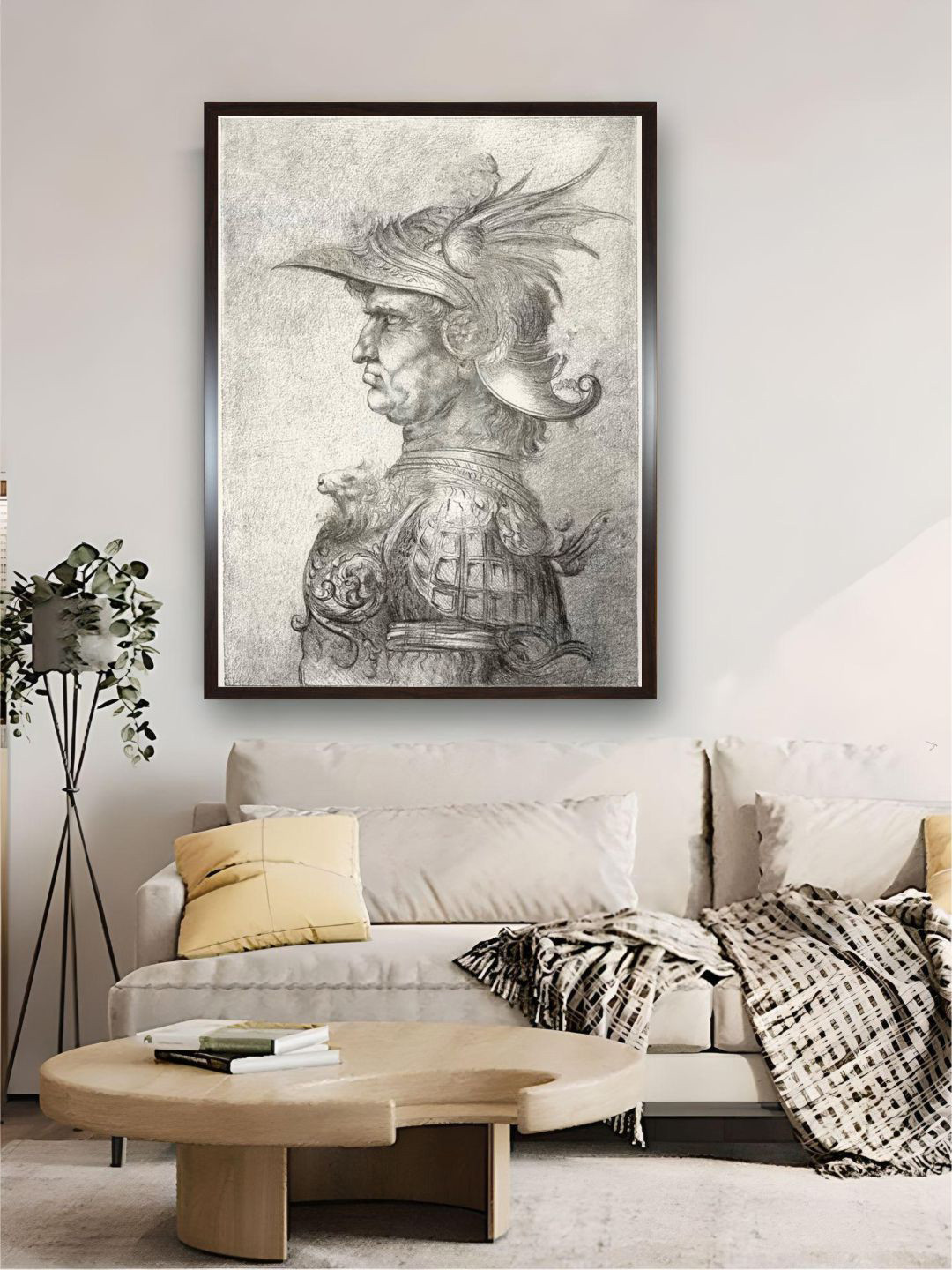 The Art House Black & White A Bust of a Warrior Wall Art