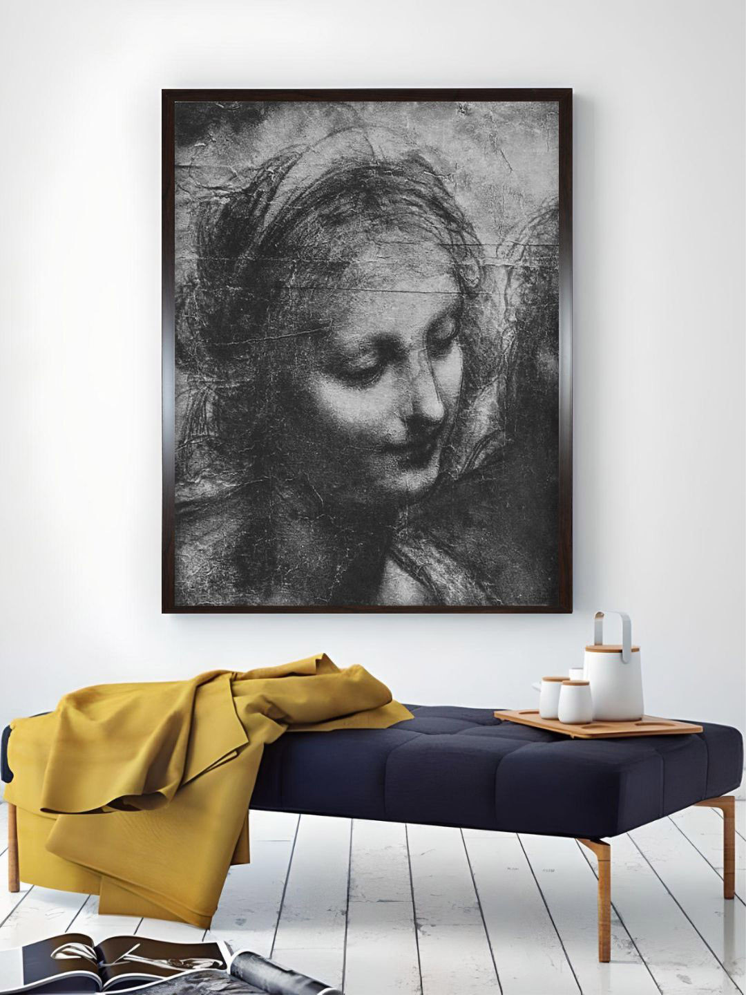 The Art House Black Virgin and Child with St. Anne and Infant St. John Wooden Wall Art