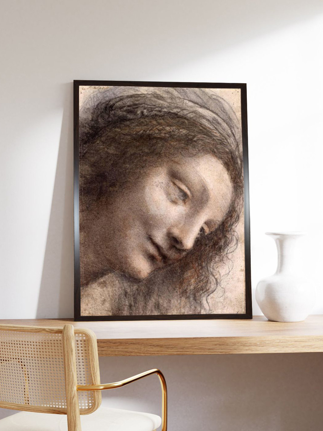 The Art House Head of Virgin Wood Wall Rectangle Paintings Wall Art - 32 x 24 In