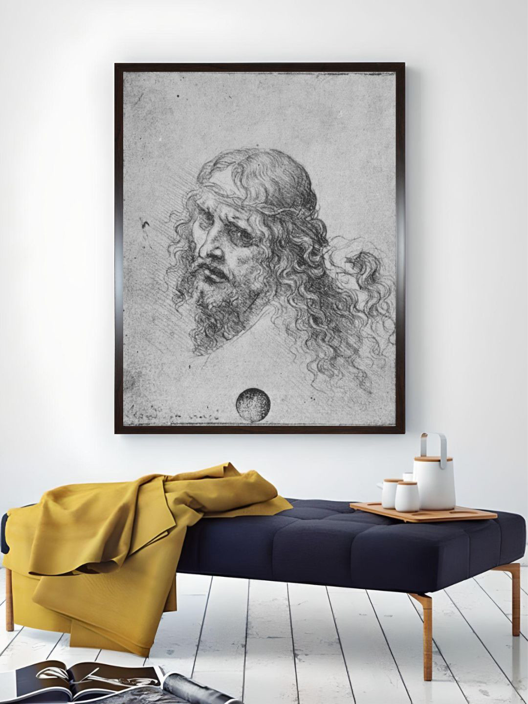 The Art House Grey & Black Head Of Christ Painting
