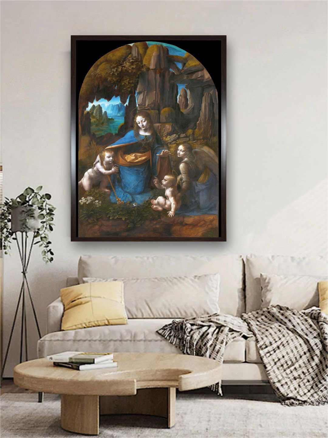 The Art House The Virgin of the Rock Canvas Wall Rectangle Paintings Wall Art - 18 x 12In