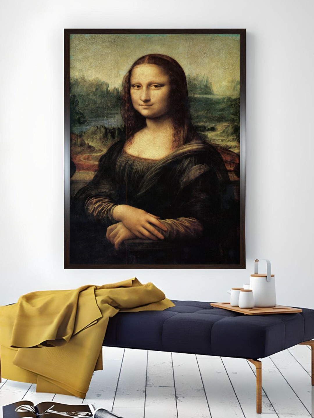 The Art House Black & Grey Mona Lisa Canvas Painting Wall Art