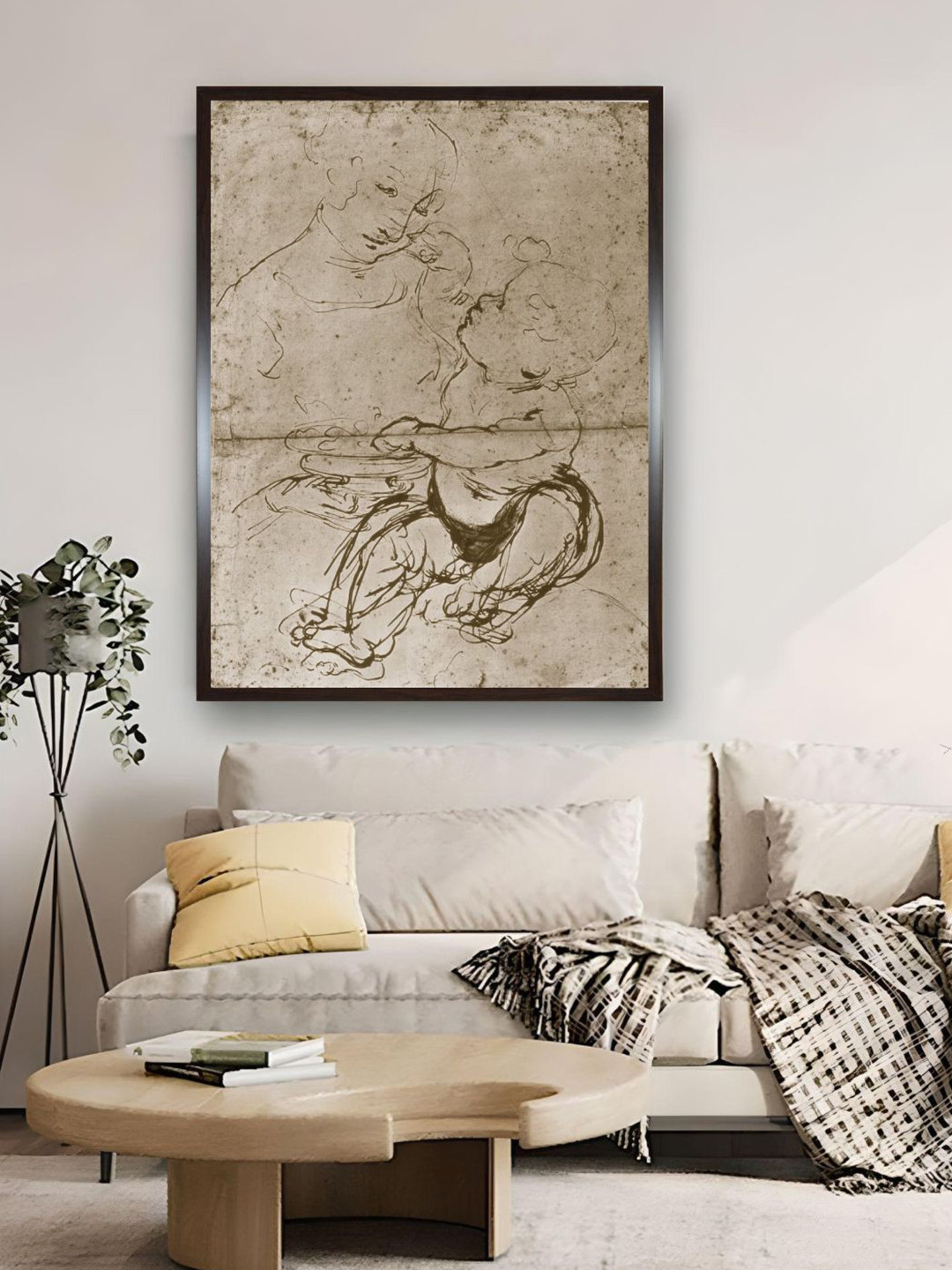 The Art House Grey & Brown Painting Wooden Framed Wall Art