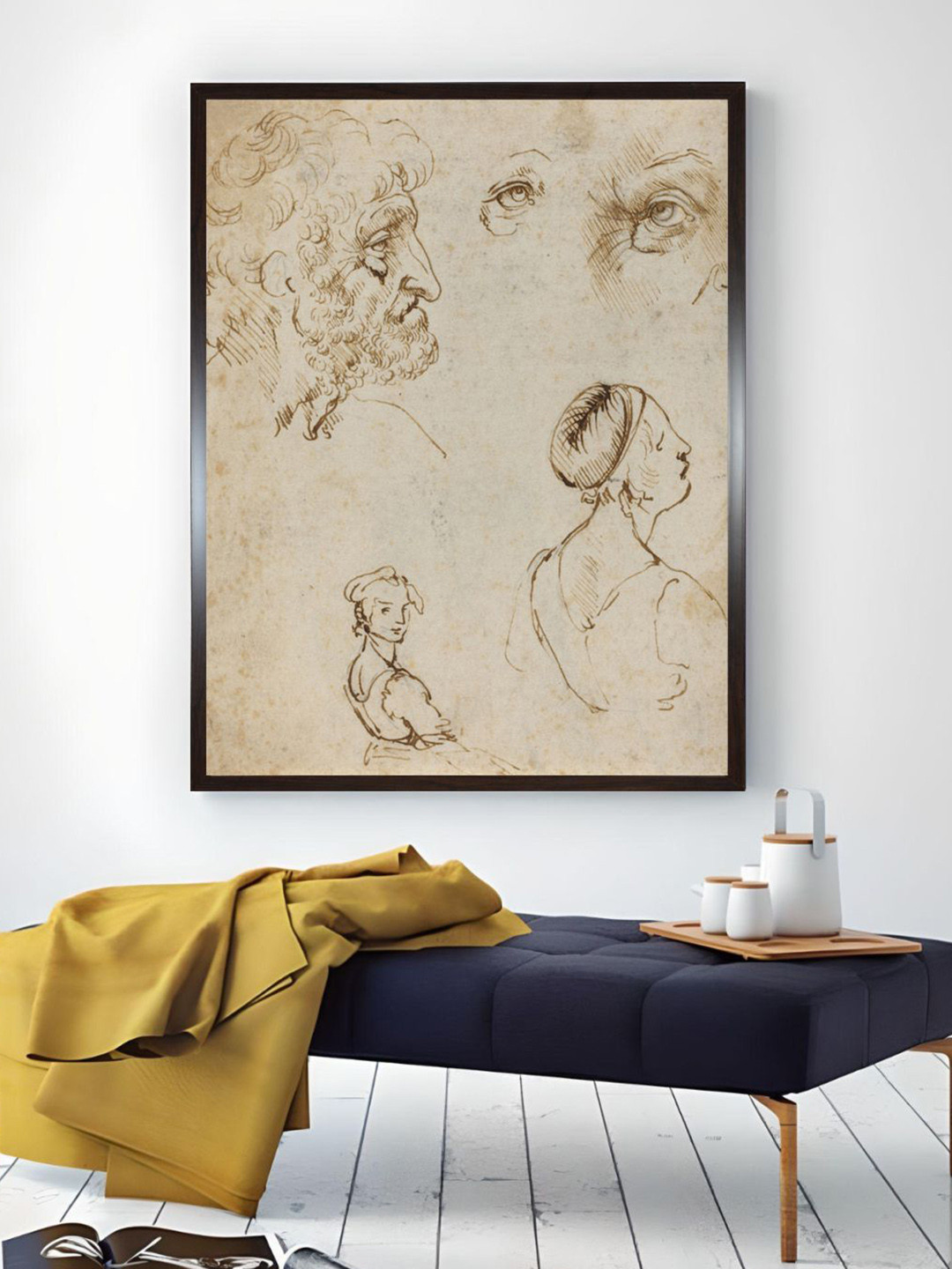 The Art House Beige Leonardo Da Vinci Canvas Painting Wall Art