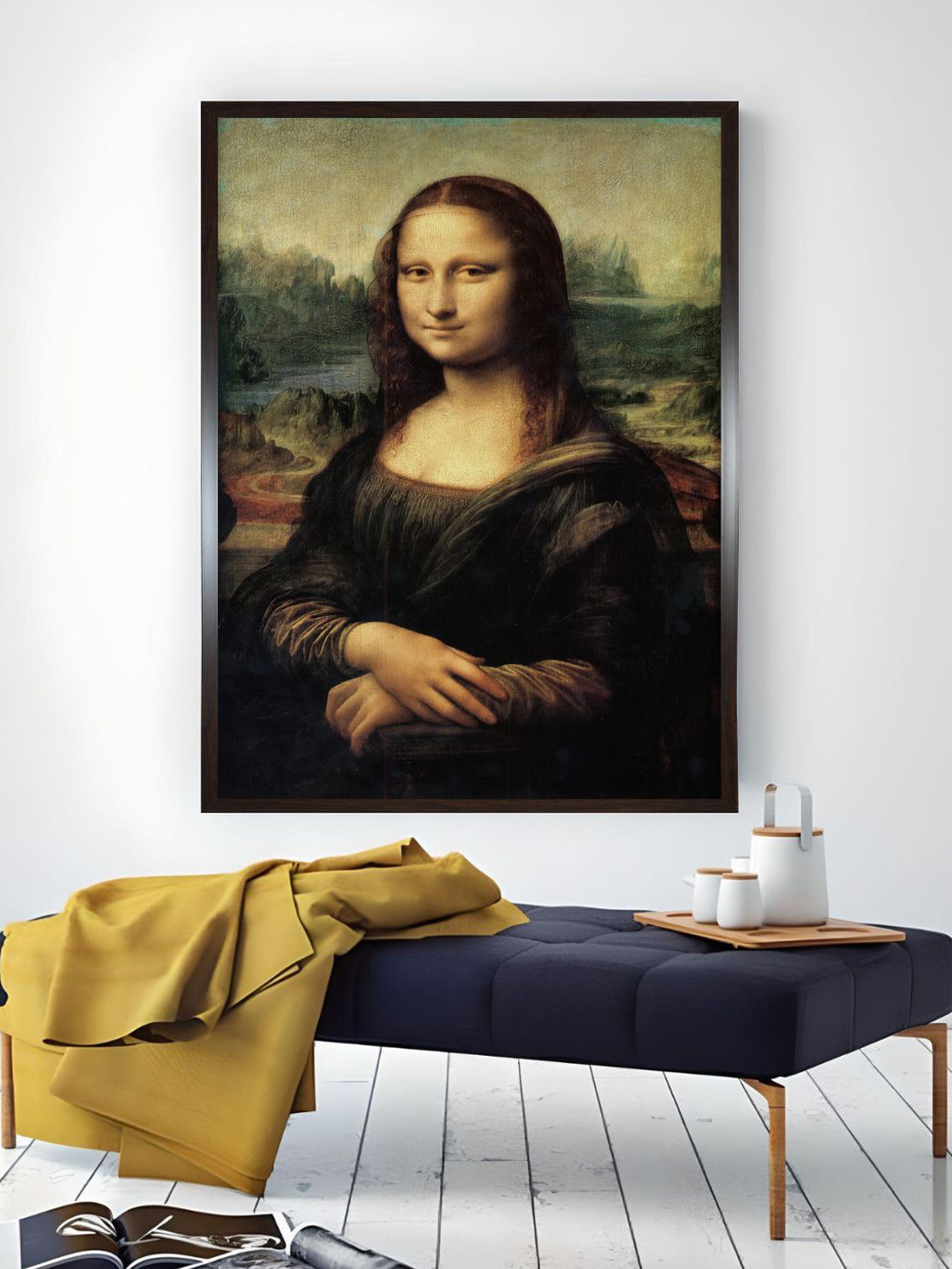 The Art House Black & Beige Leonardo Da Vinci Painting Wall Art