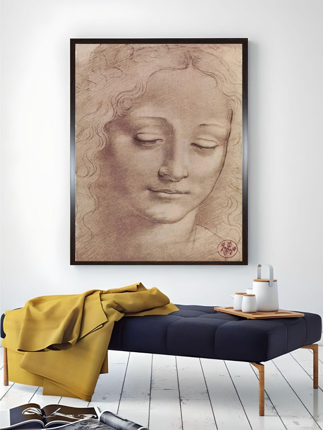 The Art House Testa Di Giovinetta Canvas Wall Rectangle Paintings Wall Art -29.9x39.7In