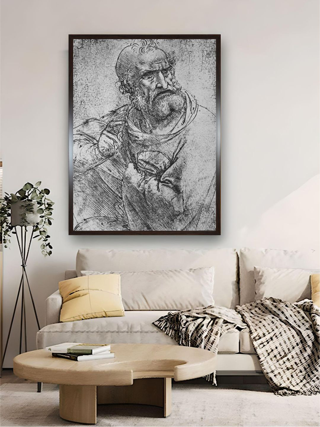 The Art House White & Black Half-Length of an Apostle Canvas Painting Wall Art