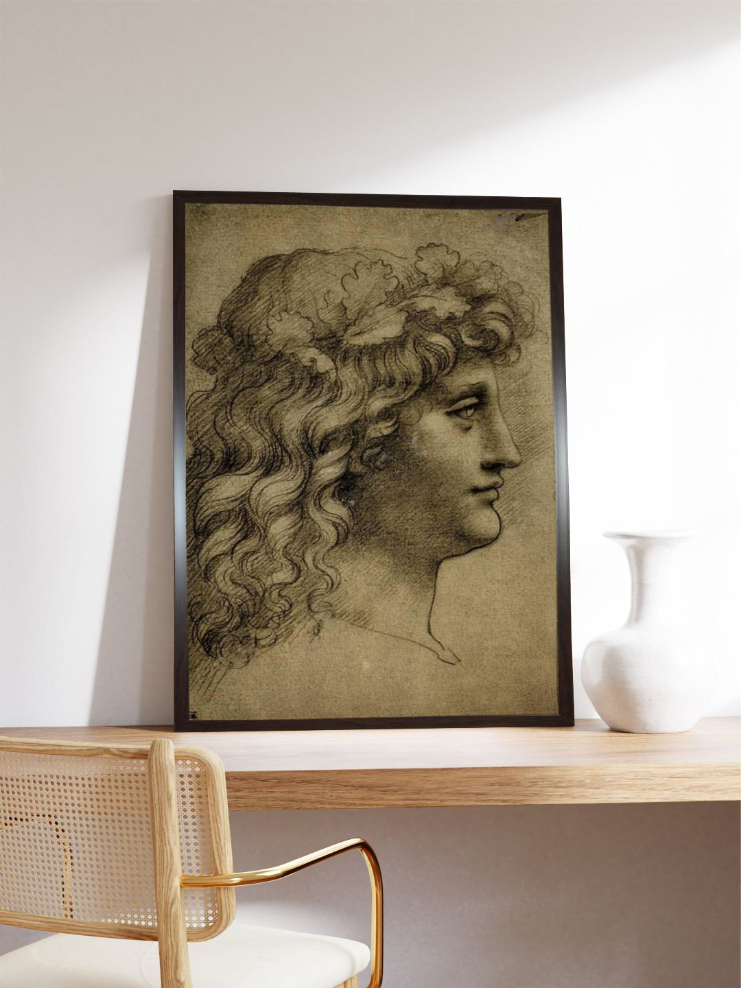 The Art House Grey & Beige Young Woman Canvas Painting Wall Art