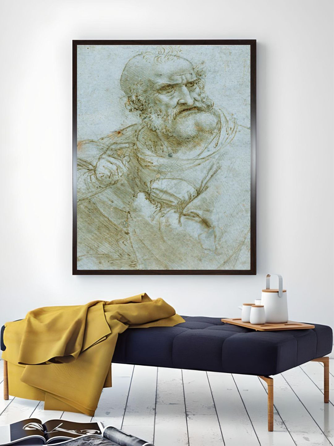 The Art House Grey Half-Length Figure Of An Apostle By Leonardo Da Vinci Painting Wall Art