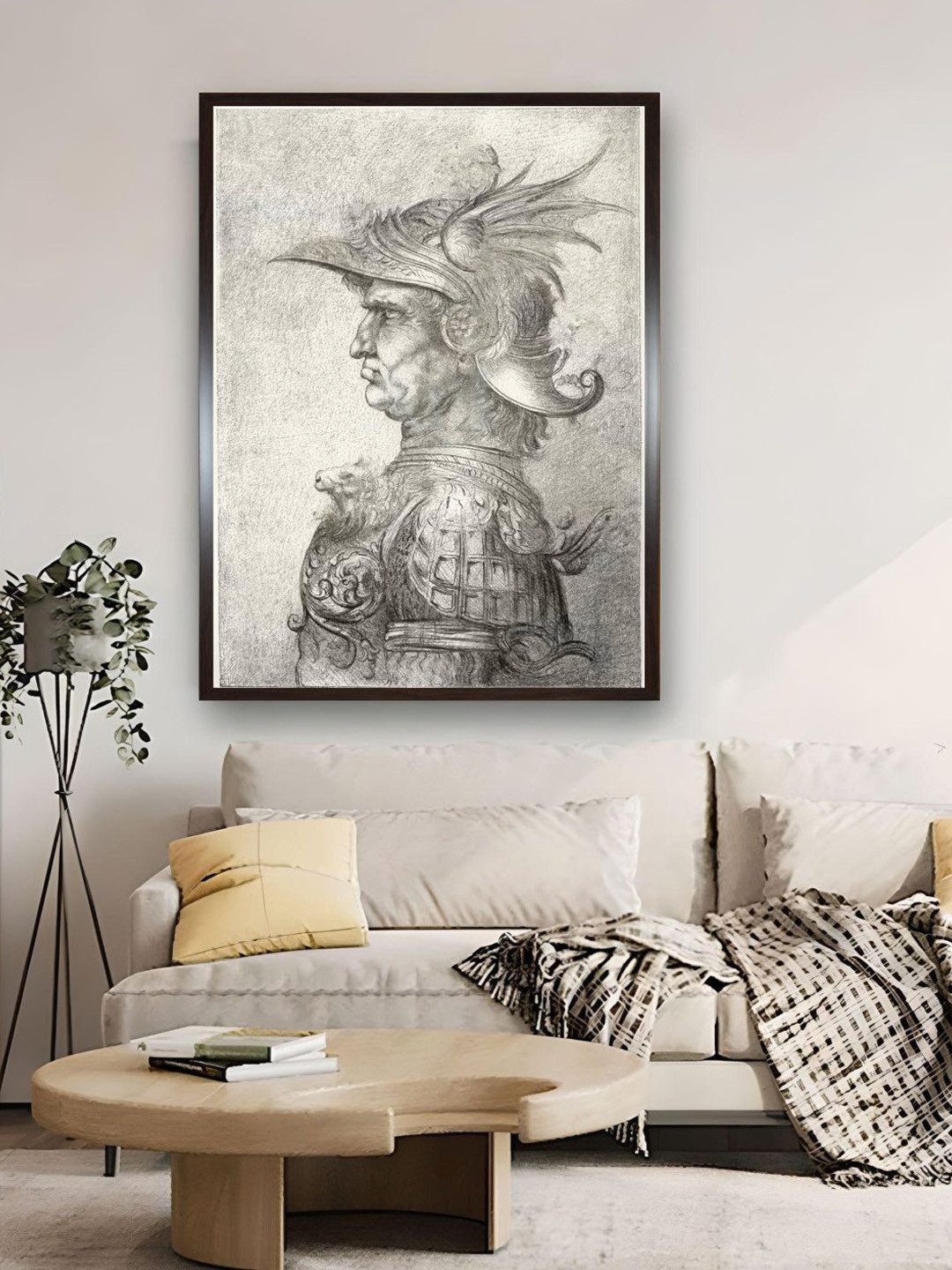 The Art House Grey A Bust Of A Warrior In Profile Painting Wall Art