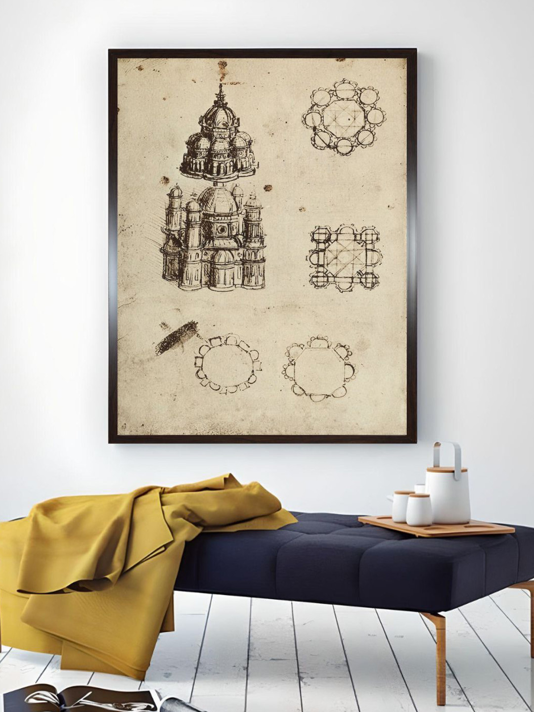 The Art House Centrally Planned Buildings Canvas Wall Paintings Wall Art - 16 x 24 In