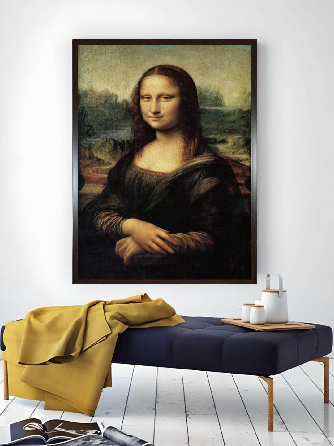 The Art House Black & Grey Mona Lisa Painting Wall Art