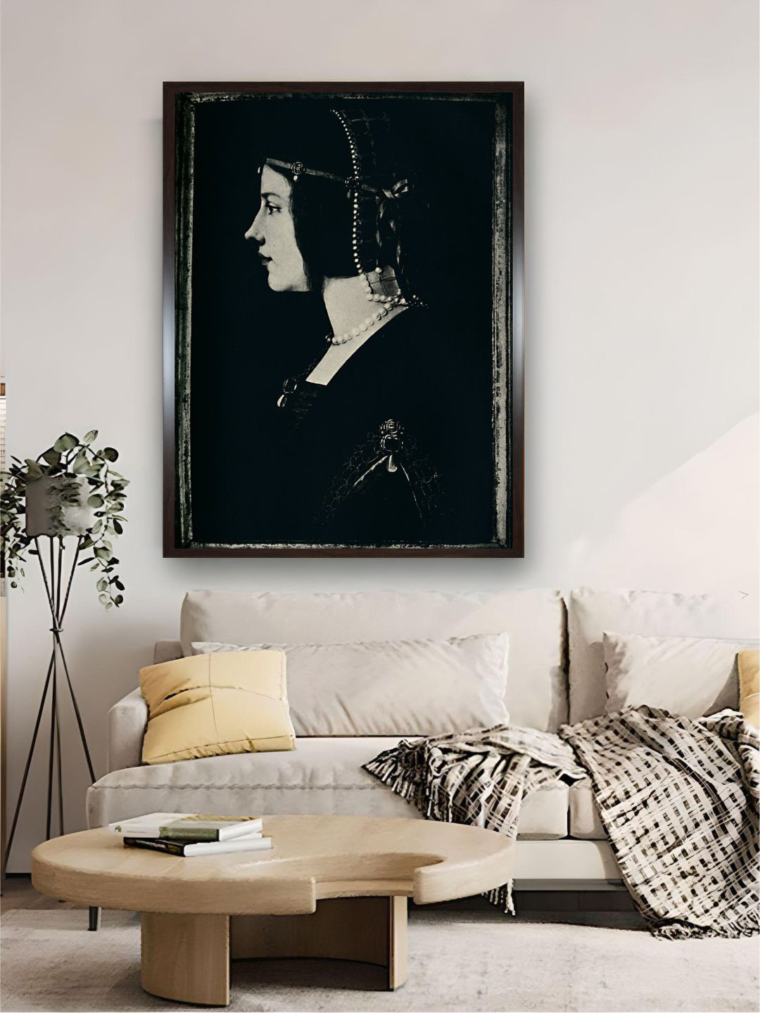 The Art House Black & Grey Portrait of a Young Princess' Painting Wall Art