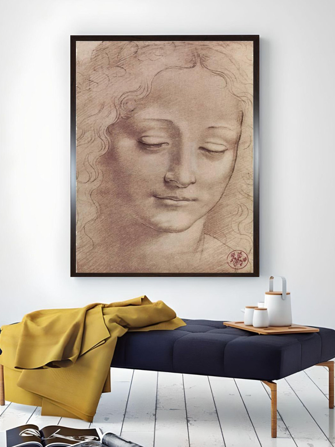 The Art House Grey & Brown Testa Di Giovinetta Painting Wooden Framed Wall Art