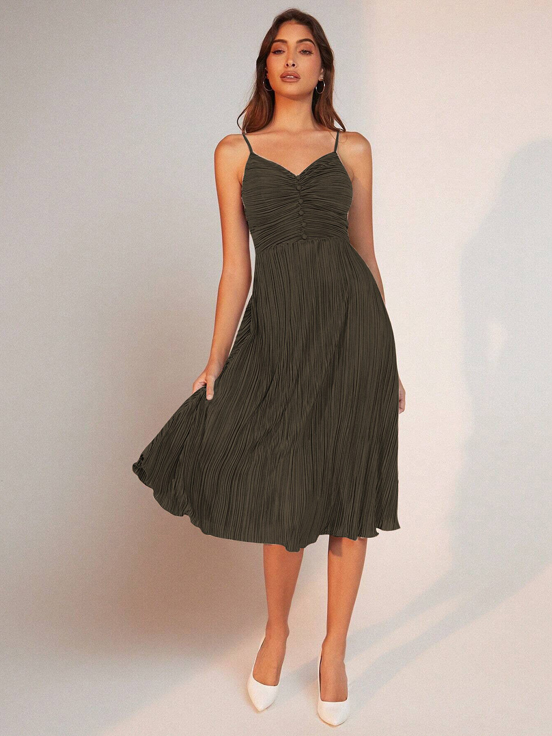 Stylecast X Slyck Shoulder Straps Fit  Flare Mini Dress