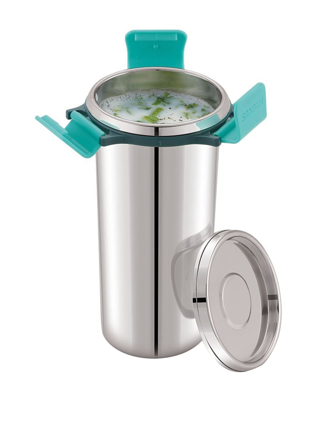 MAGNUS Grey & Green Stainless Steel Revlock Glass 500 ml